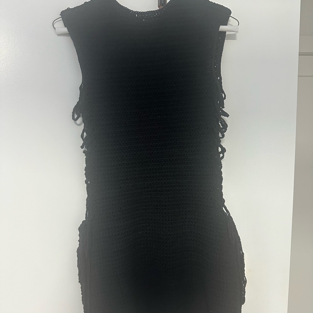 Black shondel crochet mini dress